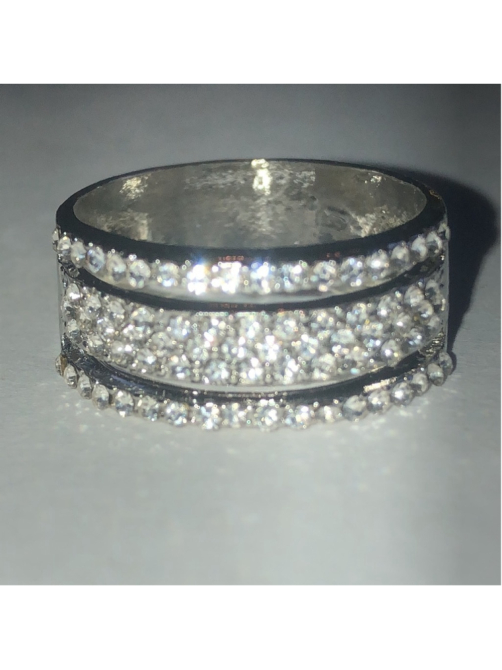 Elegant Silver Tone Rhinestone Band Boho Ring - Picture 2 of 7